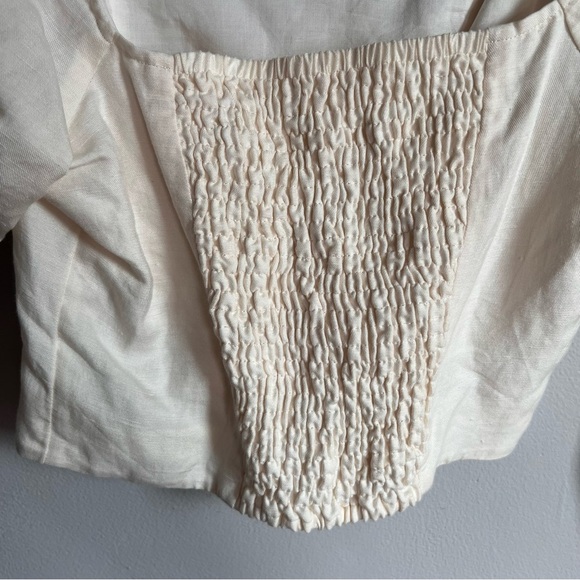 AND OTHER STORIES White Hudson Linen Blend Top 6 - Picture 8 of 9